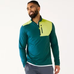 Men's Tek Gear® Mixed Media Pullover -Clearance Sales Store 6119976 Blue Dye Lime