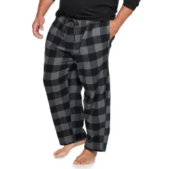 Big & Tall Sonoma Goods For Life® Flannel Pajama Pants -Clearance Sales Store 6120642 Gray Black Check