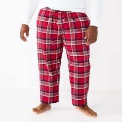 Big & Tall Sonoma Goods For Life® Flannel Pajama Pants -Clearance Sales Store 6120642 Holiday Red Plaid