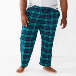 Big & Tall Sonoma Goods For Life® Flannel Pajama Pants -Clearance Sales Store 6120642 Teal Blue Plaid