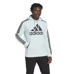 Big & Tall adidas Essential 3-Stripes Badge of Sport Hoodie -Clearance Sales Store 6171344 Almost Blue