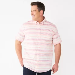 Big & Tall Sonoma Goods For Life® Poplin Button-Down Shirt -Clearance Sales Store 6197017 Beach Stripe